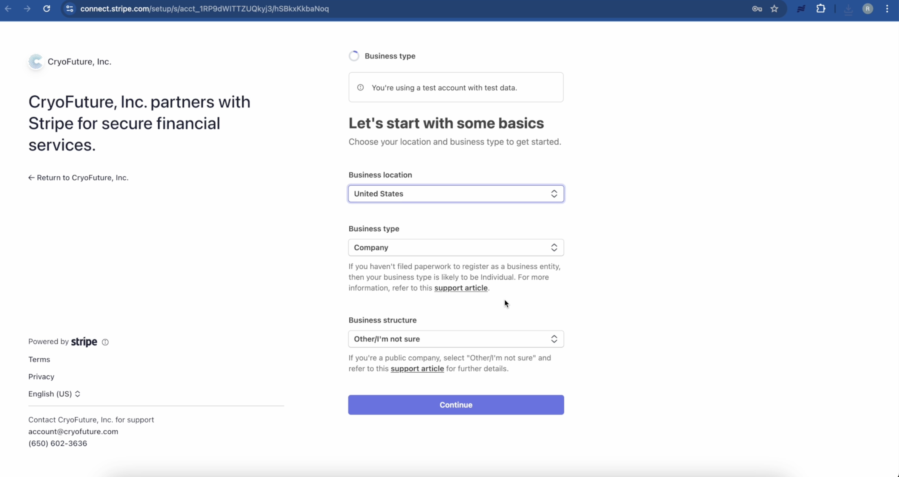 Business Details Form